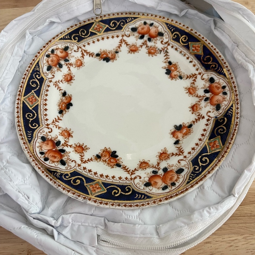 3 Vintage Floral Porcelain salad Plates